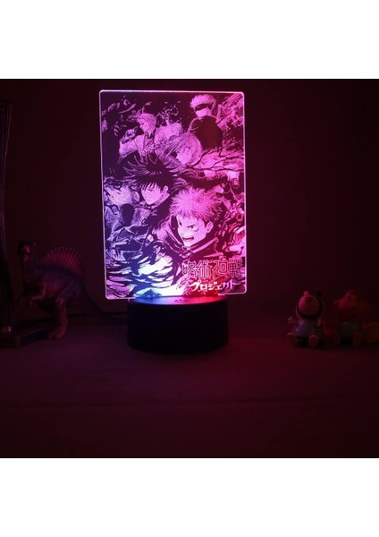 Jujutsu Kaisen Anime 3D Erkek Için Gece Lambası 16 Renkler Kız Odası Dekor Illusion LED Lamba USB Manga Gojo Satoru Şekil Uygun Çocuklar Hayranlar Yılbaşı Hediyeleri (Yurt Dışından) fırsatları