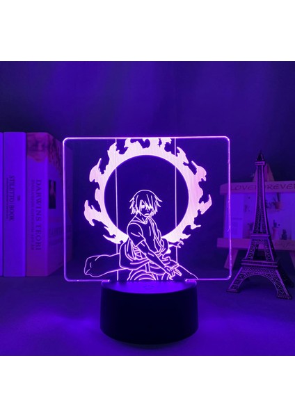 Anime LED Işık Yangın Benimaru Shinmon Yatak Odası Dekorasyonu Için Gece Lambası Doğum Günü Hediyesi Odası Dekor Masa 3D Lamba 7 Renk Işık Masası Yatak Odası Dekoru Pxjd (Yurt Dışından)