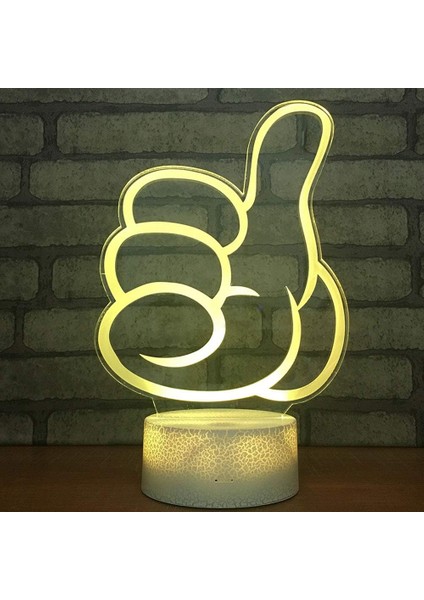 Başparmak 3D LED Optik Illüzyon Gece Lambası Akıllı Dokunmatik ve USB ile 7 Renk Değişimi Oturma Odası Odası Dekor Için Masa Masa Lambası Noel Şükran Günü (Yurt Dışından)