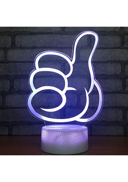 Başparmak 3D LED Optik Illüzyon Gece Lambası Akıllı Dokunmatik ve USB ile 7 Renk Değişimi Oturma Odası Odası Dekor Için Masa Masa Lambası Noel Şükran Günü (Yurt Dışından)