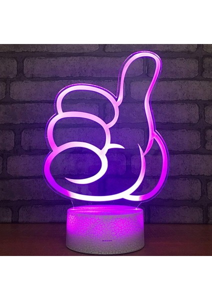 Başparmak 3D LED Optik Illüzyon Gece Lambası Akıllı Dokunmatik ve USB ile 7 Renk Değişimi Oturma Odası Odası Dekor Için Masa Masa Lambası Noel Şükran Günü (Yurt Dışından)