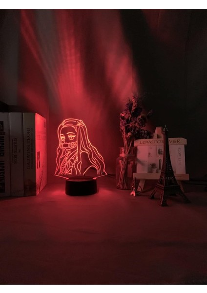 Kimetsu Hiçbir Yaiba Nezuko Kamado Şekil LED Gece Lambası Yatak Odası Dekoru Için Gece Lambası Çocuklar Çocuk Masa 3D Lamba Demon Slayer Hediye (Yurt Dışından)
