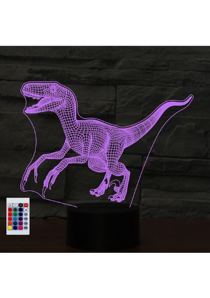 Çocuklar Için Gece Lambası 3D Dinozor LED Lamba Uzaktan Kumanda ile 16 Renk Değiştirme Noel Doğum Günü Hediyesi Çocuk Için (Yurt Dışından)