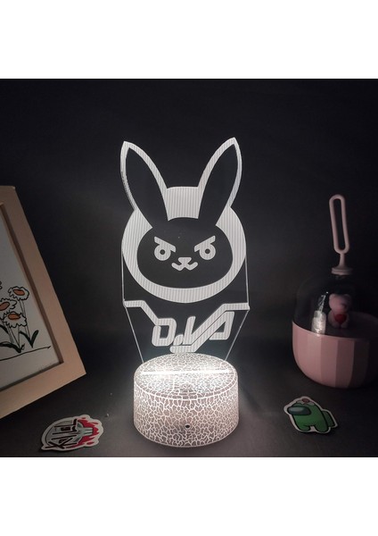 Overwatches Ow 3D Oğlan Için Gece Işığı 16 Renk Kız Odası Dekoru Illusion LED Lamba USB Overwatches Ow Figure Uygun Çocuklar Fanlar Noel Hediyeleri (Lav Lambası) (Yurt Dışından)