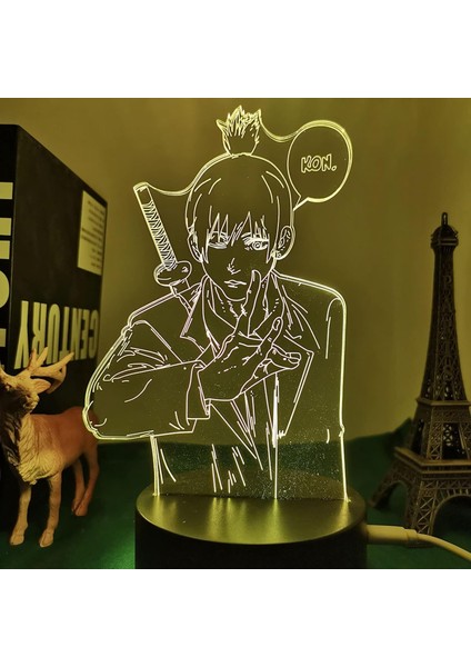 3D LED Gece Lambası Anime Testere Adam Akı Hayakawa Için Yatak Odası Dekoru Çocuklar Için Doğum Günü Hediyesi Manga Testere Adam LED Işık Başucu (Yurt Dışından)