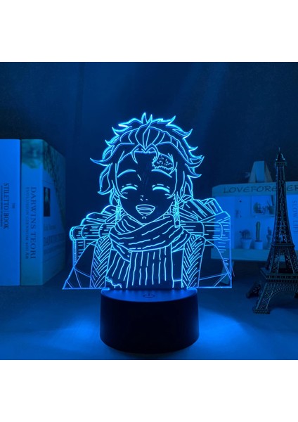 Anime LED Lamba Kimetsu Yatak Odası Dekorasyonu Için Gece Lambası Hediye Manga 3D Işık Demon Slayer Tanjiro Kamado Odası Dekor (Yurt Dışından)