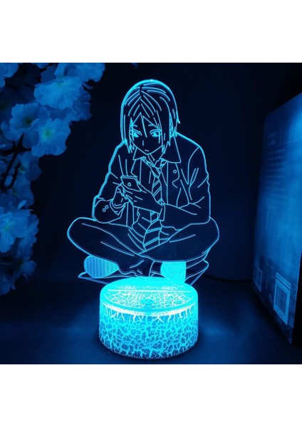Haikynn Anime 3D Gece Lambası Boy Için 16 Renkler Kız Odası Dekor Illusion LED Lamba USB Manga Tobio Şekil Uygun Çocuklar Fanlar Noel Hediyeleri (Lav Lambası) (Yurt Dışından)