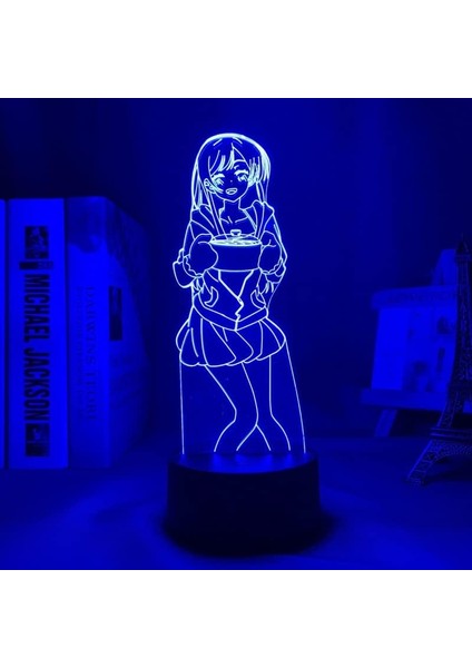 Kanojo Okarishimasu Chizuru Ichinose Anime 3D Erkek Için Gece Lambası 16 Renk Kız Odası Dekor Illusion LED Lamba USB Manga Kanojo Şekil Uygun Çocuklar Hayranlar Yılbaşı Hediyeleri (Yurt Dışından)