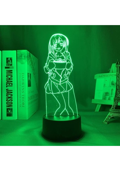 Kanojo Okarishimasu Chizuru Ichinose Anime 3D Erkek Için Gece Lambası 16 Renk Kız Odası Dekor Illusion LED Lamba USB Manga Kanojo Şekil Uygun Çocuklar Hayranlar Yılbaşı Hediyeleri (Yurt Dışından)
