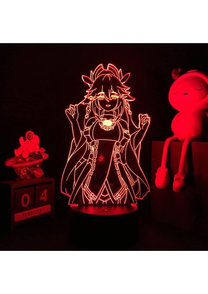 3D Illusion Genshin Impact 3D Nightlight For Kids Fans 16 Renk Dekor Lamba Uzaktan Kumandalı Oyun Hayranları Için Yae Miko Figürü Noel Hediyesi Oyuncaklar Çocuk Boys (Siyah) (Yurt Dışından)