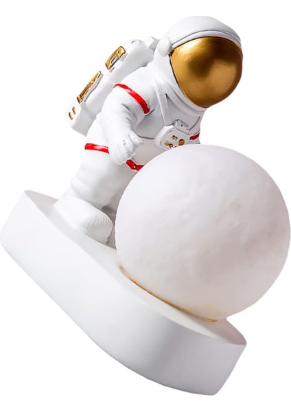 Adet Astronot Gece Işığı Dokunmatik Başucu Lambası Projektör Mini Küçük Projektör 3D Ay Masa Işıkları Astronot Süs Çocuk Masa Lambası Ev Gece Lambası Dekoratif Işık Lambası Seti LED (Yurt Dışından)