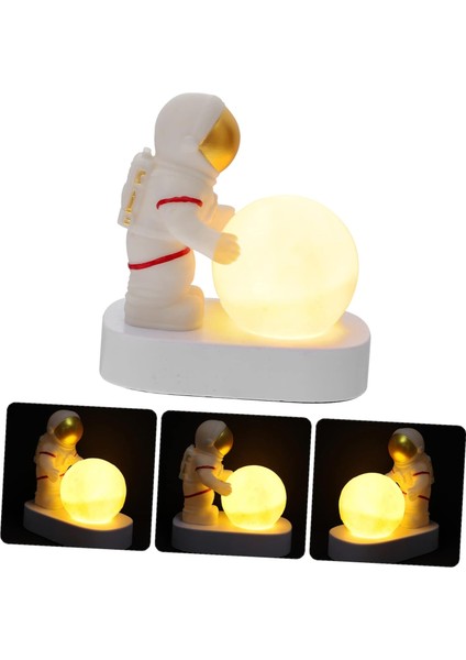 Adet Astronot Gece Işığı Dokunmatik Başucu Lambası Projektör Mini Küçük Projektör 3D Ay Masa Işıkları Astronot Süs Çocuk Masa Lambası Ev Gece Lambası Dekoratif Işık Lambası Seti LED (Yurt Dışından)