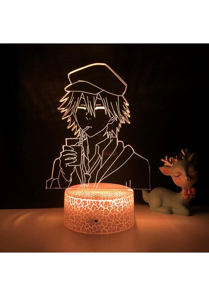 Anime LED Işık Bungo Sokak Köpekleri Ranpo Yatak Odası Dekorasyon Için Gece Lambası Doğum Günü Hediyesi Odası Dekor Masa 3D Lamba Bungo Sokak Köpekleri (Yurt Dışından)
