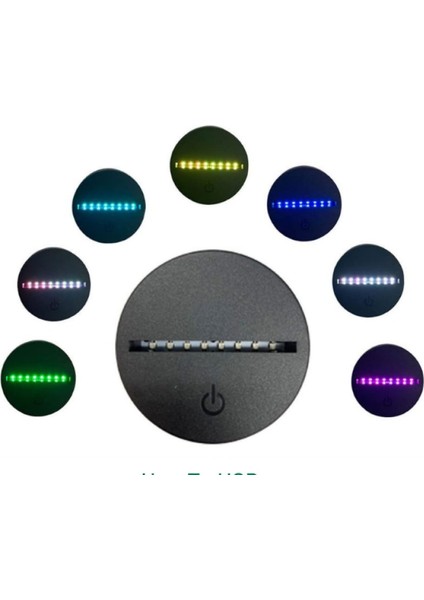 3D LED USB Illusion Lamba Erkek Bebek Gece Lambası Uyku Gece Lambası Renkli Ev Dekor Işıkları Hediye, A-7 Renk Hiçbir Uzaktan (Yurt Dışından)