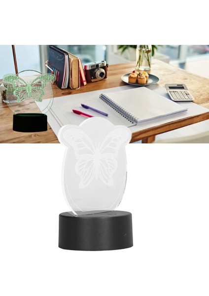 Gece Lambası, Benzersiz Tasarım 7 Renk USB Şarj 3D Gece Lambası Akülü 3D Canlı Şekil Yatak Odası Başucu Için (Yurt Dışından)