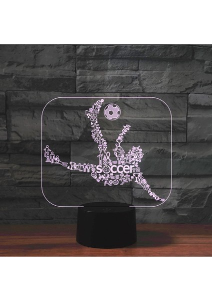 Çocuklar Için Gece Lambası 3D Oyun Futbol LED Lamba Uzaktan Kumanda ile 16 Renk Değiştirme Noel Doğum Günü Hediyesi Çocuk Için (Yurt Dışından)