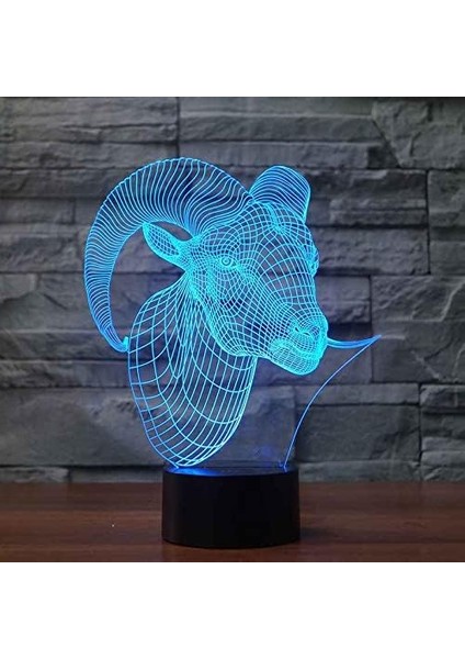 Lamba 3D LED Hayvan Koyun Gece Lambası, Komidin 16 Renk Değiştirme Atmosfer Lambası Çocuklar Için USB Kablosu ile Yatak Odası Dekorasyonu Noel Doğum Günü Hediyesi (Yurt Dışından)