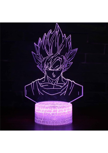 Goku Anime 3D Erkek Için Gece Lambası 16 Renkler Kız Odası Dekor Illusion LED Lamba USB Manga Manga Şekil Uygun Çocuklar Hayranlar Noel Hediyeleri (Manga 1) (Yurt Dışından)