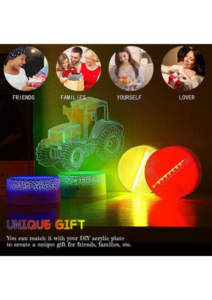3D Gece LED Işık Lamba Tabanı + Uzaktan Kumanda + USB Kablosu, Akrilik Beyaz Için 16 Renk Işık Gösterisi Ekran Standı (Yurt Dışından)