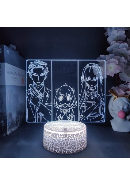 Spy x Ailesi Anime 3D Gece Lambası Boy Için 16 Renkler Kız Odası Dekoru Illusion LED Lamba USB Manga Anya Şekil Uygun Çocuklar Fanlar Yılbaşı Hediyeleri (Lamba) (Yurt Dışından)