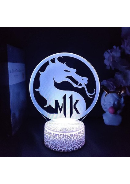 Oyun Mortal Kombated Hayranları Için 3D Nightlight 16 Renk Dekor Illusion Uzaktan Kumandalı LED Lamba, Oyun Figürü Noel Hediyesi Oyuncaklar Çocuklar / Erkekler (Lav Lambası) (Yurt Dışından)