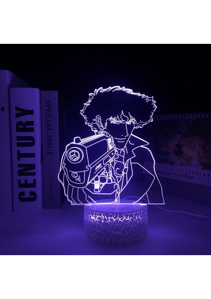 Hayranları Için Anime Kovboy Bebop 3D Gece Lambası 16 Renkler Dekor Illusion Uzaktan Kumandalı LED Lamba, Manga Kovboy Bebop Şekil Noel Hediyesi Oyuncaklar Çocuklar/erkekler (Yurt Dışından)