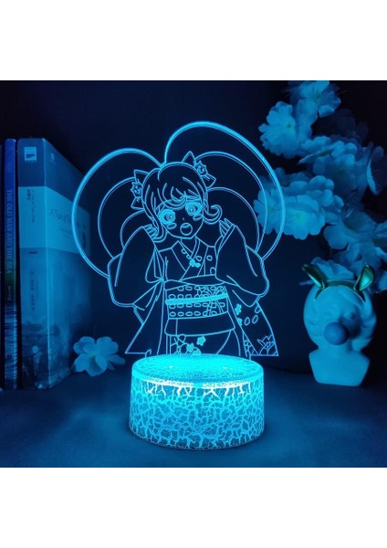 Dangarrcnpa Anime 3D Erkek Için Gece Lambası 16 Renk Kız Odası Dekor Illusion LED Lamba USB Manga Nagito Komaeda Şekil Uygun Çocuklar Hayranlar Yılbaşı Hediyeleri (Lav Lambası) (Yurt Dışından)