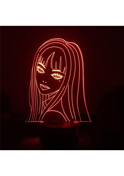 Junji Ito Anime 3D Gece Lambası Boy Için 16 Renk Kız Odası Dekoru Illusion LED Lamba USB Manga Koleksiyonu Tomie Figürü Uygun Çocuk Hayranları Yılbaşı Hediyeleri (Junji Ito2) (Yurt Dışından)