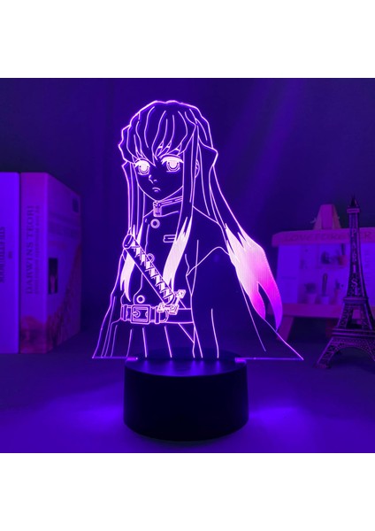 LED Işık Anime Demon Slayer Muichiro Tokito Çocuk Yatak Odası Dekoru Için Aydınlatma Doğum Günü Hediyesi Manga 3D Gece Lambası Kimetsu Hiçbir Yaiba (Yurt Dışından) fiyatları