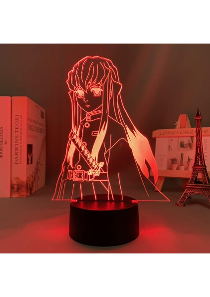 LED Işık Anime Demon Slayer Muichiro Tokito Çocuk Yatak Odası Dekoru Için Aydınlatma Doğum Günü Hediyesi Manga 3D Gece Lambası Kimetsu Hiçbir Yaiba (Yurt Dışından) modelleri
