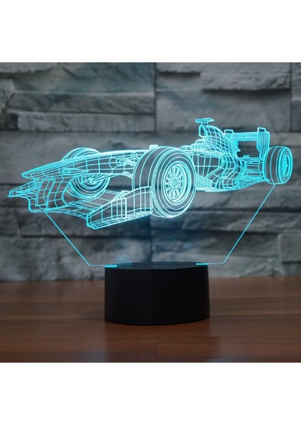 Çocuklar Için Gece Lambası 3D Araba Yarışı LED Lamba Uzaktan Kumanda ile 16 Renk Değiştirme Noel Doğum Günü Hediyesi Çocuk Için (Yurt Dışından) fırsatları