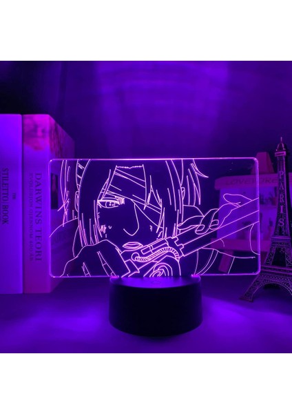 Allack On Tltan Anime 3D Gece Lambası Boy Için 16 Renk Kız Odası Dekor Illusion LED Lamba USB Manga Hange Zoe Şekil Uygun Çocuklar Hayranlar Yılbaşı Hediyeleri (Yurt Dışından)
