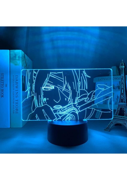 Allack On Tltan Anime 3D Gece Lambası Boy Için 16 Renk Kız Odası Dekor Illusion LED Lamba USB Manga Hange Zoe Şekil Uygun Çocuklar Hayranlar Yılbaşı Hediyeleri (Yurt Dışından)