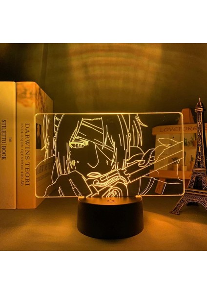 Allack On Tltan Anime 3D Gece Lambası Boy Için 16 Renk Kız Odası Dekor Illusion LED Lamba USB Manga Hange Zoe Şekil Uygun Çocuklar Hayranlar Yılbaşı Hediyeleri (Yurt Dışından)