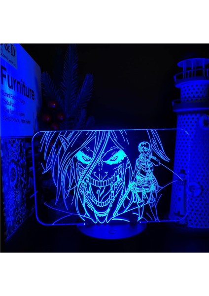 Levi Ackerman 3D Lamba Anime Saldırı Akrilik Yatak Odası Dekor Çocuk Lampe Ev Dekorasyon Lampara Çocuk Hediyeler Boys Için 3D Gece Lambası Pxjd (Yurt Dışından)