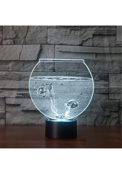 Çocuklar Için Gece Lambası 3D Balık Tankı LED Lamba Uzaktan Kumanda ile 16 Renk Değiştirme Noel Doğum Günü Hediyesi Çocuk Için (Yurt Dışından)