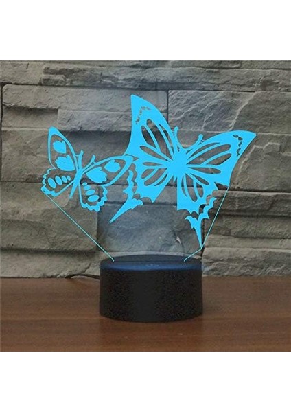 Çocuklar Için Gece Lambası 3D Kelebek LED Lamba Uzaktan Kumanda ile 16 Renk Değiştirme Noel Doğum Günü Hediyesi Çocuk Için (Yurt Dışından)