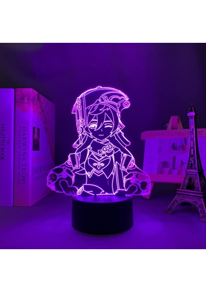 3D LED Işık Yanfei Genshin Etkisi Çocuklar Için Yatak Odası Dekoru Çocuk Doğum Günü Hediyesi Ev Dekorasyon Genshin Etkisi LED Lamba Başucu (Yurt Dışından)