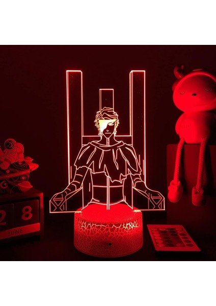 Bleaoh Anime 3D Erkek Için Gece Lambası 16 Renkler Kız Odası Dekor Illusion LED Lamba USB Manga Grimmjow Jaegerjaquez Şekil Uygun Çocuklar Hayranlar Noel Hediyeleri (Bleaoh 5) (Yurt Dışından)