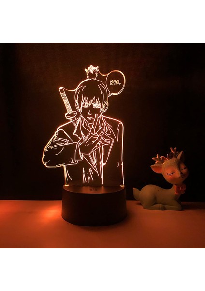 3D LED Lamba Anime Testere Adam Yatak Odası Dekorasyon Gece Lambası Çocuklar Için Doğum Günü Hediyesi Manga Testere Adam LED Gece Lambası Başucu (Yurt Dışından)