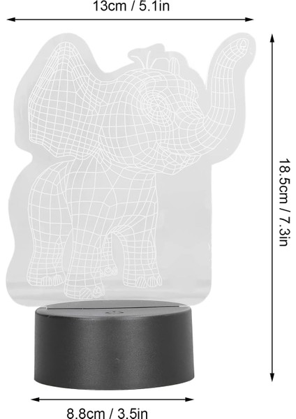3D Fil Şekli LED Gece Lambası, 7 Renk Yatak Odası Lambası, Dokunmatik Anahtar Optik Lamba, Çocuk Odası Için USB Güç Kaynağı Masa Dekorasyon Işığı (3.5x7.3 Inç) (Yurt Dışından)