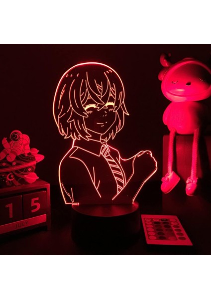 Tokyo Revengen Anime 3D Erkek Için Gece Lambası 16 Renk Kız Odası Dekor Illusion LED Lamba USB Manga Mikey Şekil Uygun Çocuklar Hayranlar Noel Hediyeleri (Siyah) (Yurt Dışından)