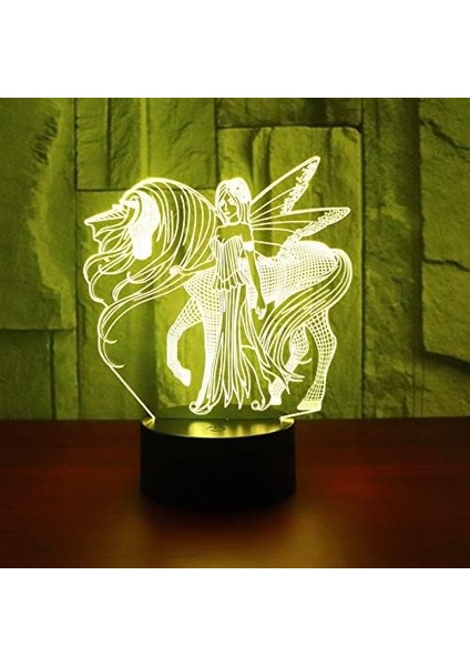 3D Gece Lambası Renk Değişimi Çocuklar LED Gece Lambası 3D LED Gece Lambası Kanatlara ve Muhteşem Görselliğe Sahiptir Ev Dekoru Işıkları Için 7 Renkli Işıklı Kızlar Için Optik (Yurt Dışından)