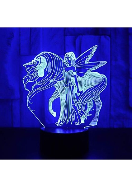 3D Gece Lambası Renk Değişimi Çocuklar LED Gece Lambası 3D LED Gece Lambası Kanatlara ve Muhteşem Görselliğe Sahiptir Ev Dekoru Işıkları Için 7 Renkli Işıklı Kızlar Için Optik (Yurt Dışından)
