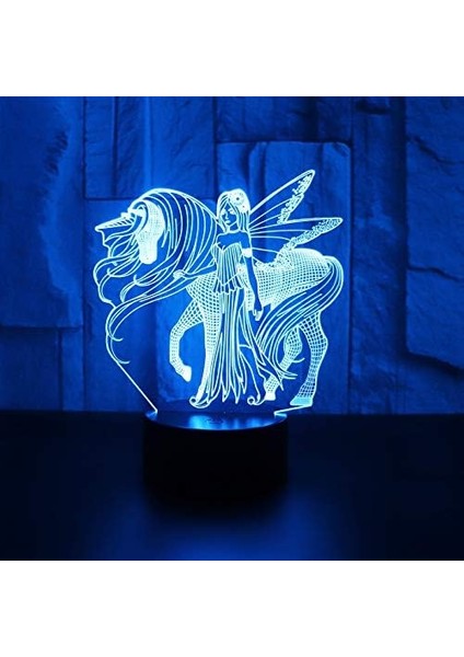 3D Gece Lambası Renk Değişimi Çocuklar LED Gece Lambası 3D LED Gece Lambası Kanatlara ve Muhteşem Görselliğe Sahiptir Ev Dekoru Işıkları Için 7 Renkli Işıklı Kızlar Için Optik (Yurt Dışından)