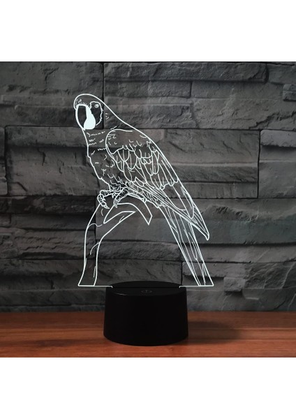 Çocuklar Için Gece Lambası 3D Papağan LED Lamba Uzaktan Kumandalı 16 Renk Değiştirme Noel Doğum Günü Hediyesi Çocuk Için (Yurt Dışından)