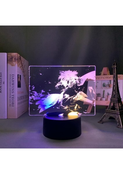 Denaon Slayer Anime 3D Erkek Için Gece Lambası 16 Renk Kız Odası Dekor Illusion LED Lamba USB Manga Kimetsu Hiçbir Yaiba Şekil Uygun Çocuklar Hayranlar Yılbaşı Hediyeleri (Yurt Dışından)