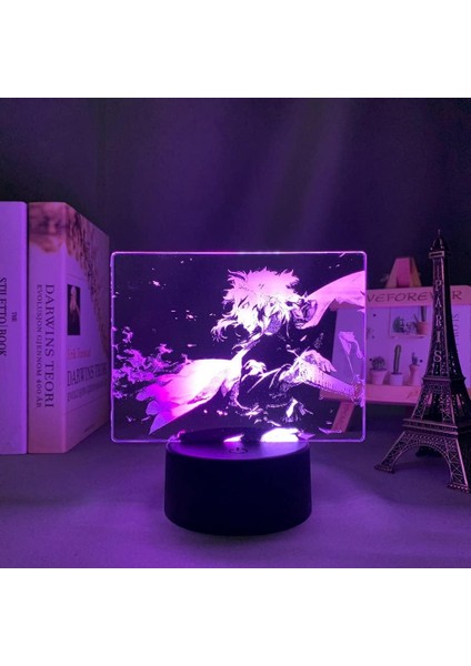 Denaon Slayer Anime 3D Erkek Için Gece Lambası 16 Renk Kız Odası Dekor Illusion LED Lamba USB Manga Kimetsu Hiçbir Yaiba Şekil Uygun Çocuklar Hayranlar Yılbaşı Hediyeleri (Yurt Dışından)