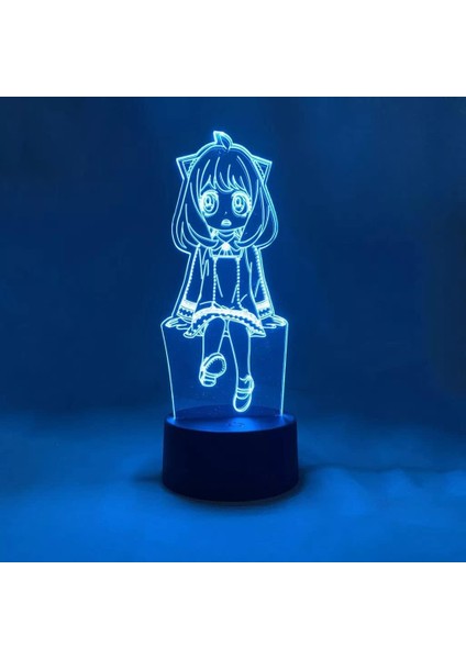 Anime Dekor Anime 3D Gece Işıkları Anya Forger Gece Lambası Oyuncak Aydınlatma Aydınlatıcı Lampara Görsel Bebek Masa LED Toplayıcı Hediye 7 Renkli Dokunmatik Pxjd (Yurt Dışından)
