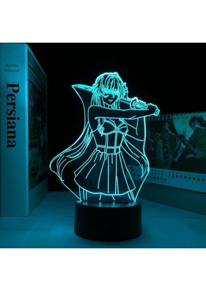 Erkek Için Gelecek Günlüğü Anime 3D Gece Lambası 16 Renkler Kız Odası Dekor Illusion LED Lamba USB Manga Yuno Gasai Şekil Uygun Çocuklar Hayranlar Noel Hediyeleri (Yurt Dışından)